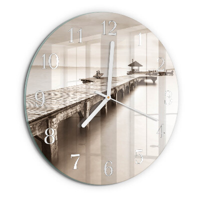 Round wall clock Wooden Bridge