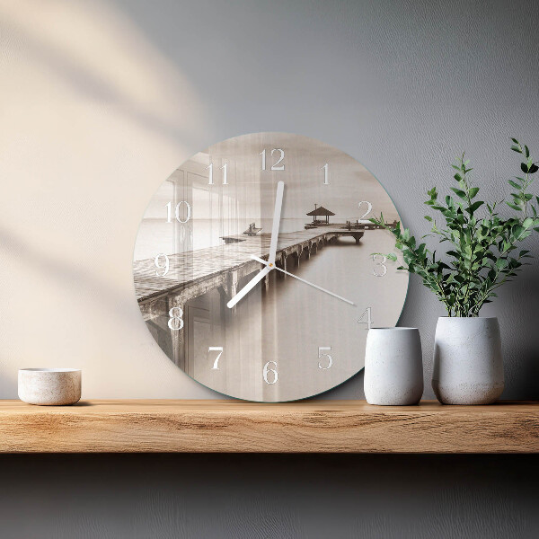 Round wall clock Wooden Bridge