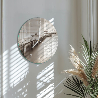 Round wall clock Wooden Bridge