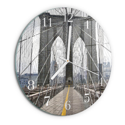 Round wall clock Brooklyn Bridge