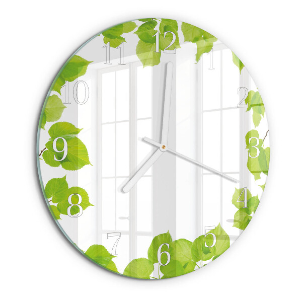 Round wall clock Leaves