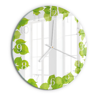 Round wall clock Leaves