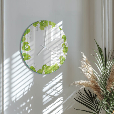 Round wall clock Leaves