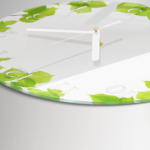 Round wall clock Leaves