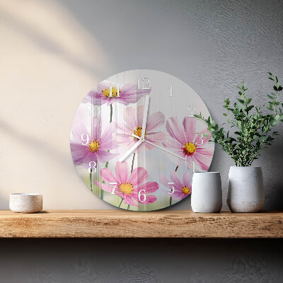 Round wall clock Flowers