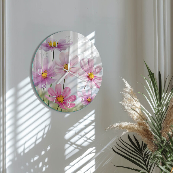 Round wall clock Flowers