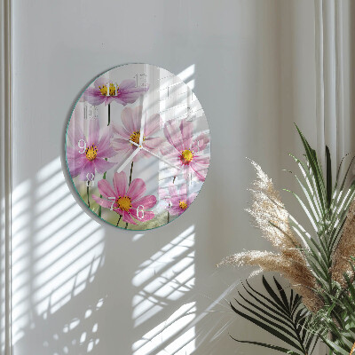 Round wall clock Flowers