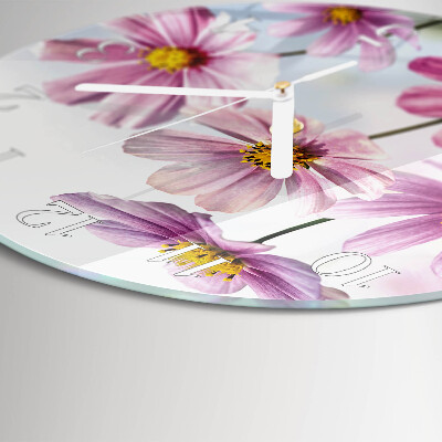 Round wall clock Flowers