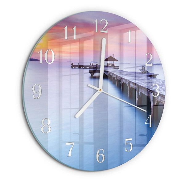 Round wall clock Wooden Bridge