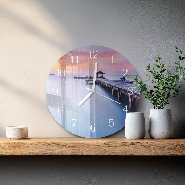 Round wall clock Wooden Bridge