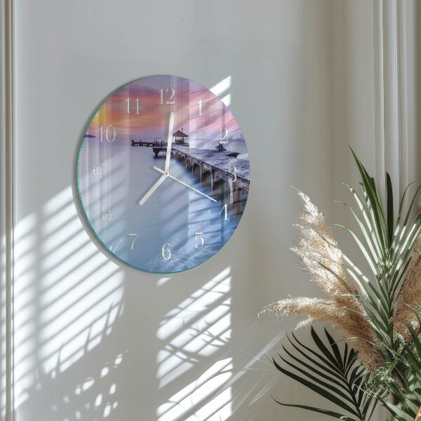 Round wall clock Wooden Bridge