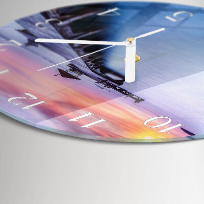 Round wall clock Wooden Bridge