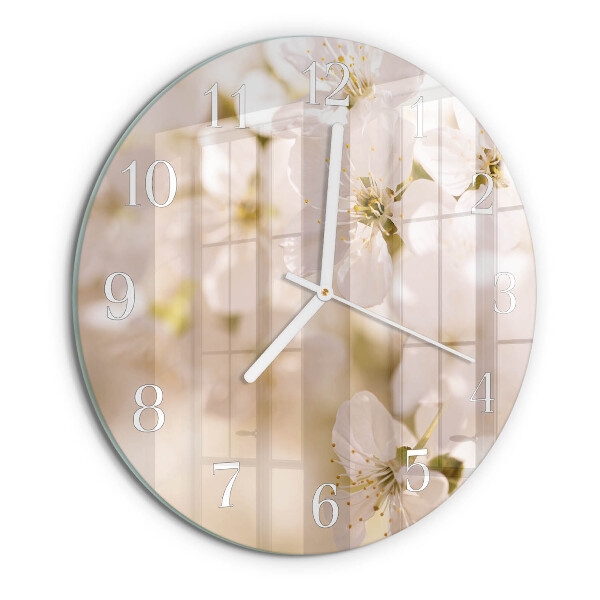 Round wall clock Flowers