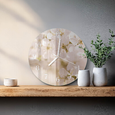 Round wall clock Flowers