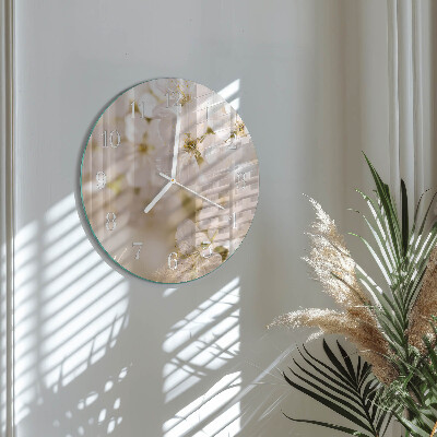 Round wall clock Flowers