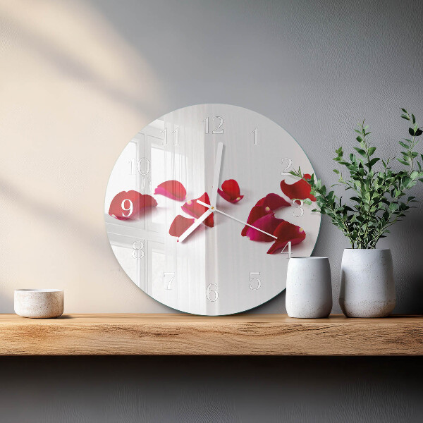 Round wall clock Rose Petals
