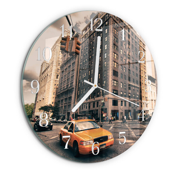 Round wall clock Taxi