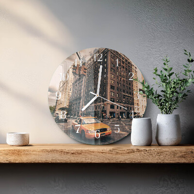 Round wall clock Taxi