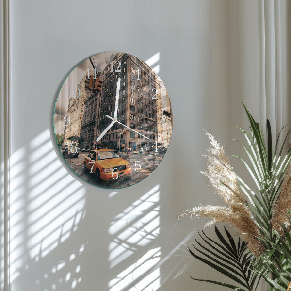 Round wall clock Taxi