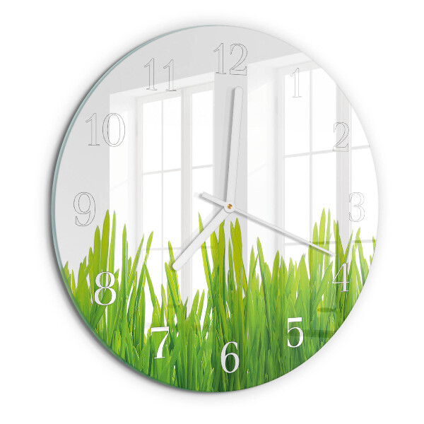 Round wall clock Grass