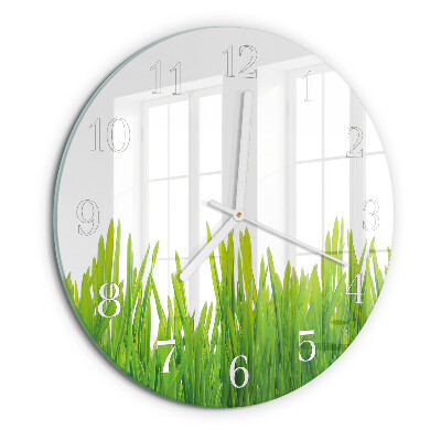 Round wall clock Grass