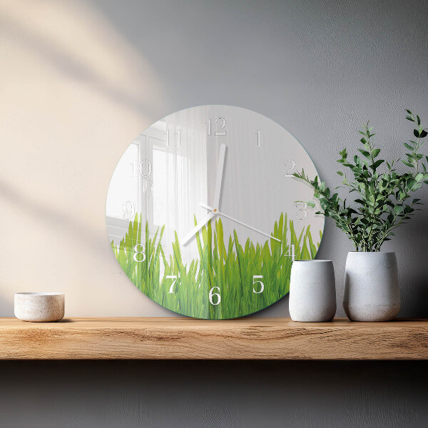 Round wall clock Grass