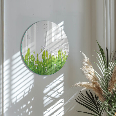 Round wall clock Grass