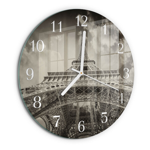 Round wall clock Eiffel Tower