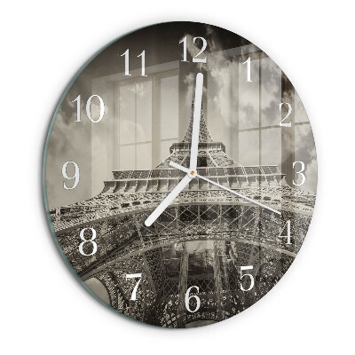 Round wall clock Eiffel Tower
