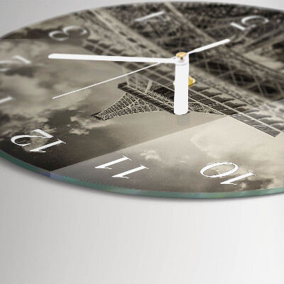 Round wall clock Eiffel Tower