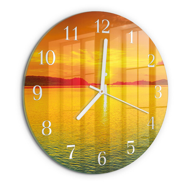 Round wall clock Sunset