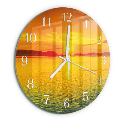 Round wall clock Sunset