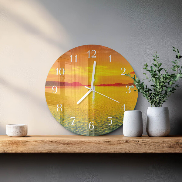 Round wall clock Sunset