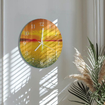 Round wall clock Sunset
