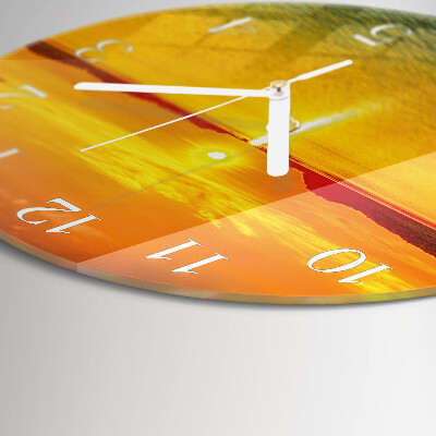 Round wall clock Sunset