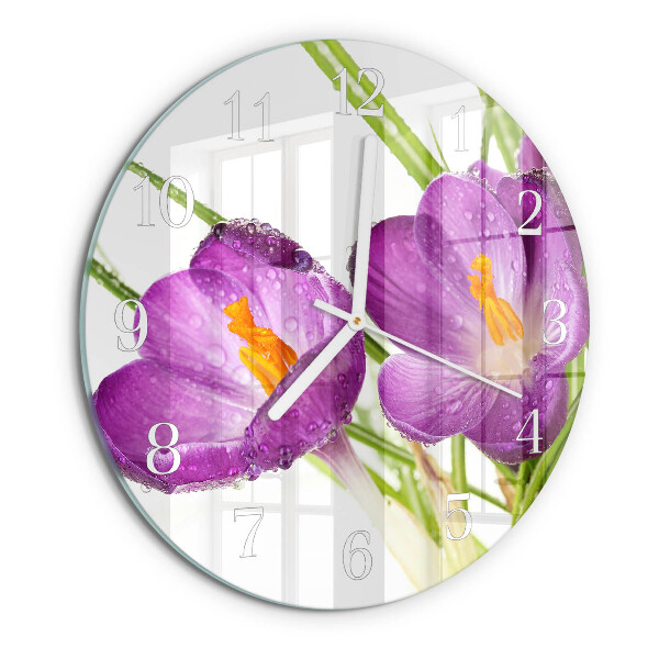 Round wall clock Crocuses