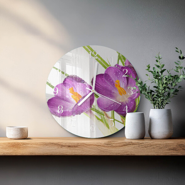 Round wall clock Crocuses