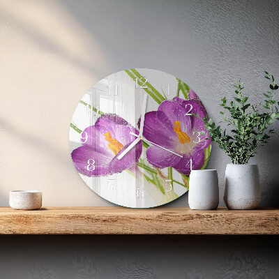 Round wall clock Crocuses