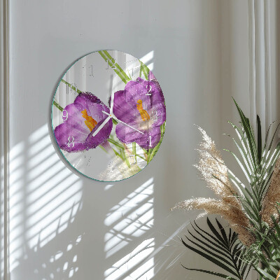 Round wall clock Crocuses