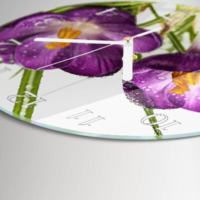 Round wall clock Crocuses