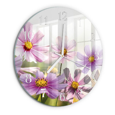 Round wall clock Flowers