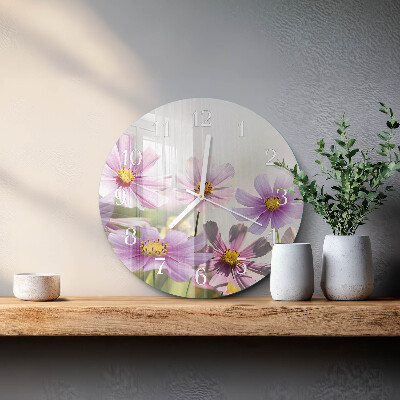 Round wall clock Flowers