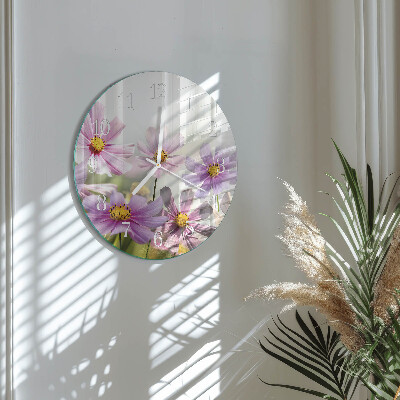 Round wall clock Flowers