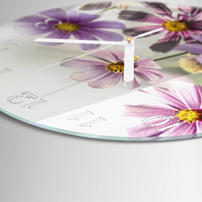 Round wall clock Flowers
