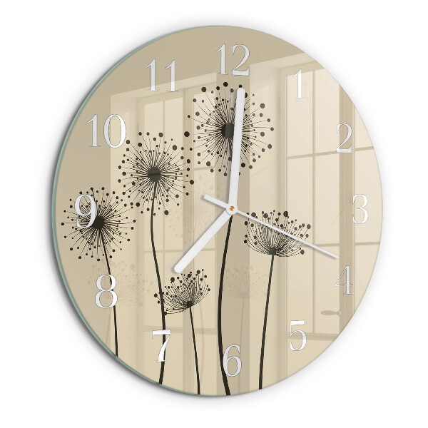 Round wall clock Flowers