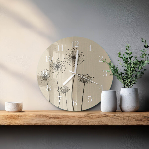 Round wall clock Flowers