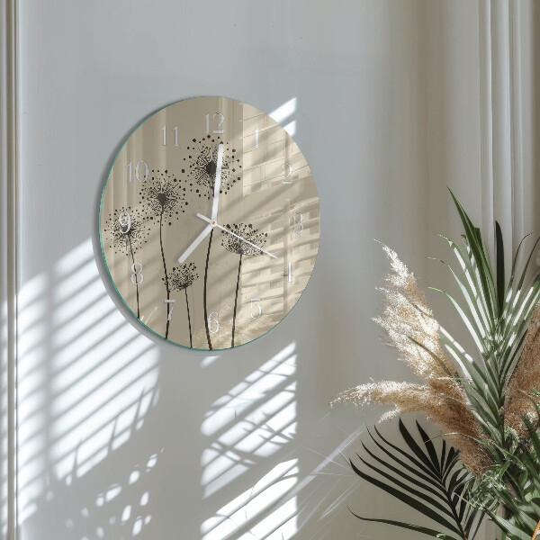 Round wall clock Flowers