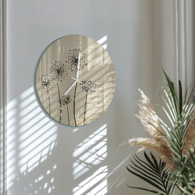 Round wall clock Flowers