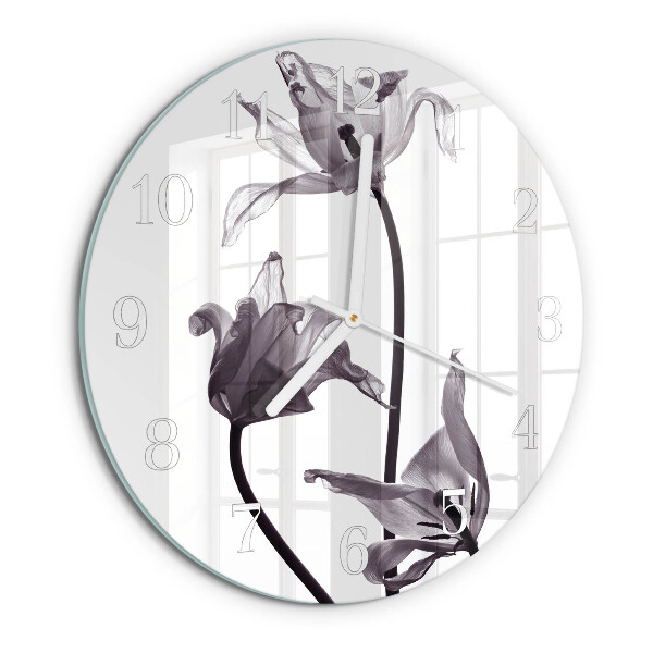 Round wall clock Flowers