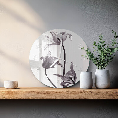 Round wall clock Flowers